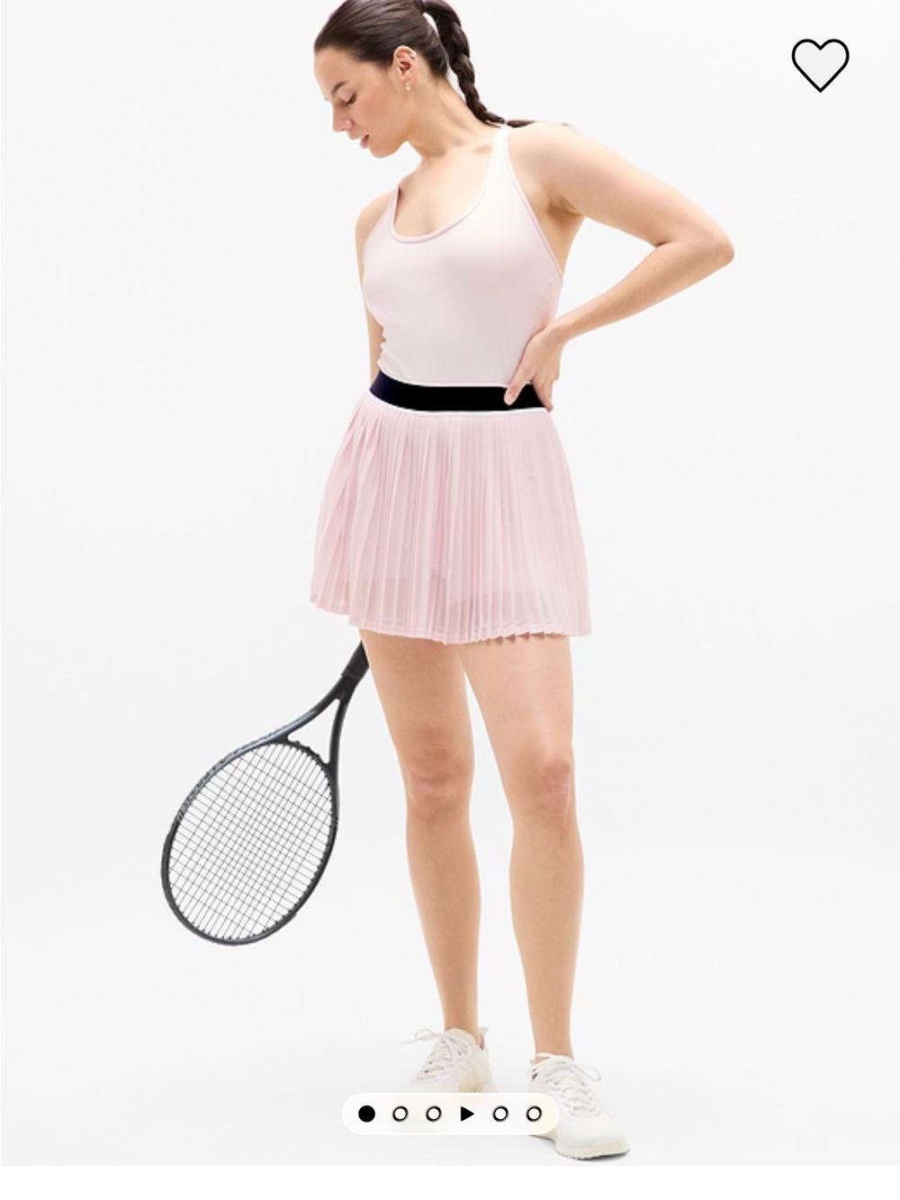 Athleta Pleated Power Serve Tennis Dress in Shell Size M